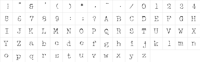 McGarey-Fractur Regular  glyph index