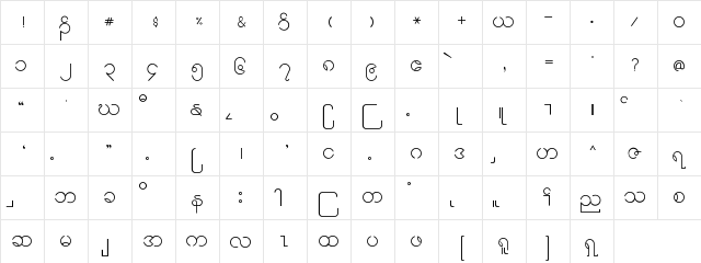 Karen3_0 Regular  glyph index