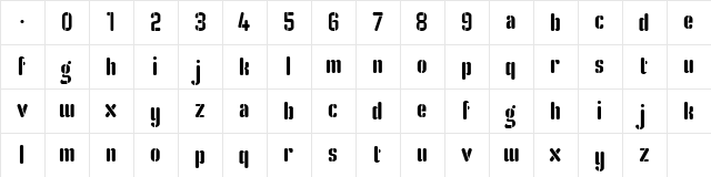 Wild Cat Stencil Regular  glyph index