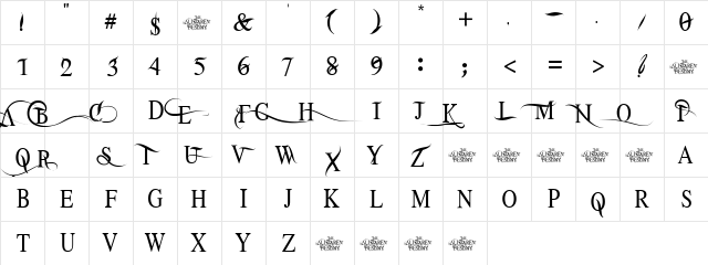 THE ALISTAREN BETA Regular  glyph index