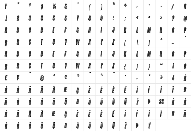 Containment Full  glyph index