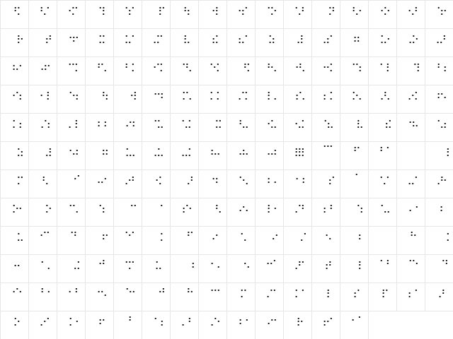 Weird Regular  glyph index
