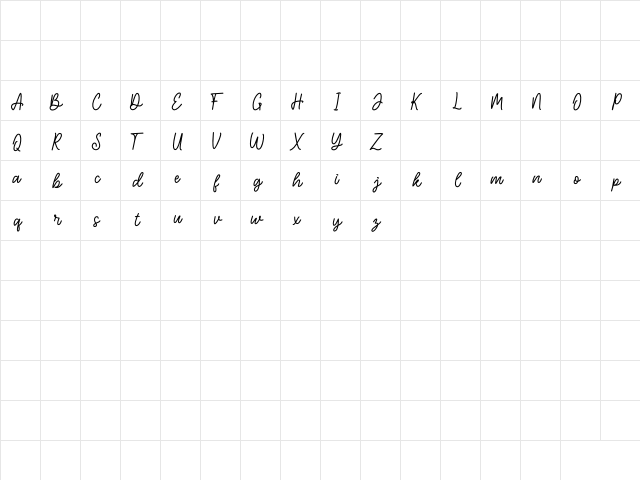 Celine Regular  glyph index