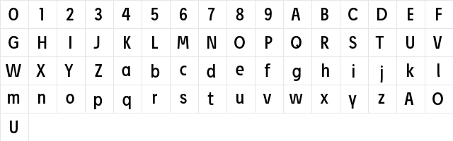 Josef Pro Regular  glyph index