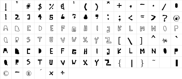 Antidotes Regular  glyph index
