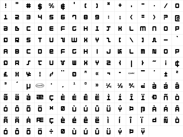 Direktor Condensed Condensed  glyph index