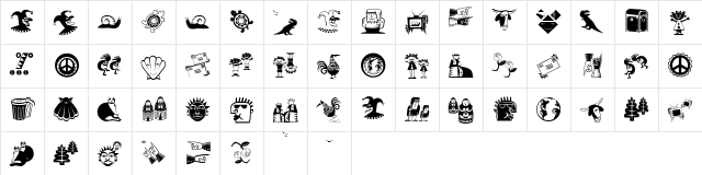 RatsFatzBats Regular  glyph index