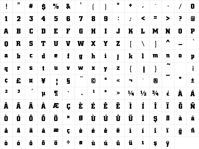 00807 Regular  glyph index