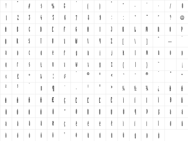 SpitbolSSK Regular  glyph index