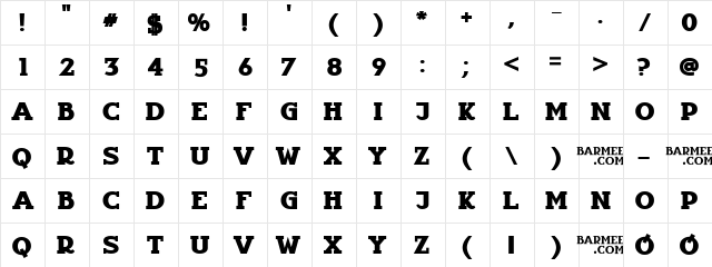 InfantylFat Regular  glyph index