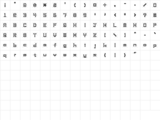 tama ss01b Regular  glyph index