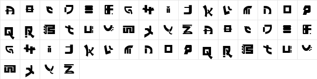EastWestBackandForth Regular  glyph index