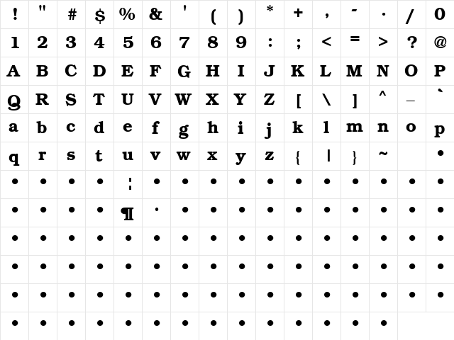 Remember 1 Bold  glyph index