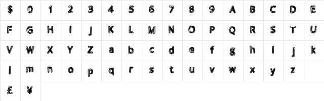 WalkingDead Regular  glyph index
