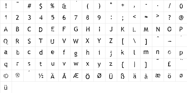 Rub This! Transfer Sheet  glyph index