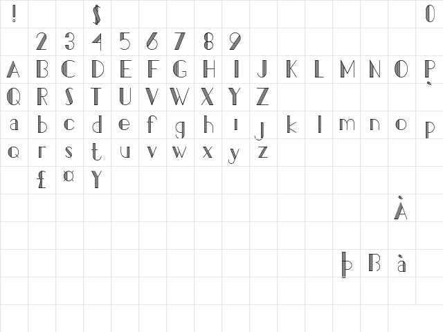 Pacitan Papat Demo Regular  glyph index