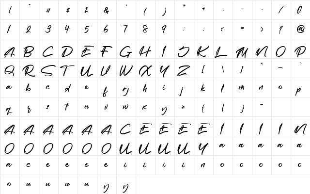 Littlemarch Regular  glyph index