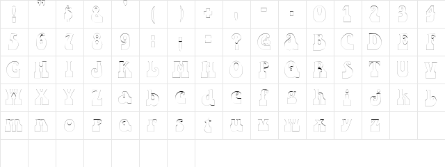 SandCastlesOutline Regular  glyph index