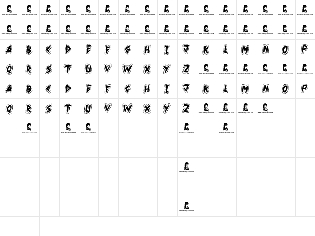 Kahuna Island Regular  glyph index