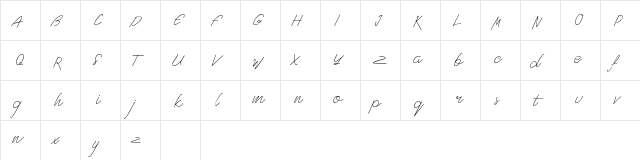 West Side Regular  glyph index