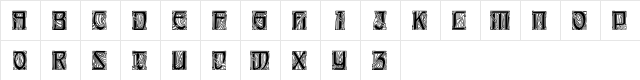 Decorative Initials 4 Regular  glyph index