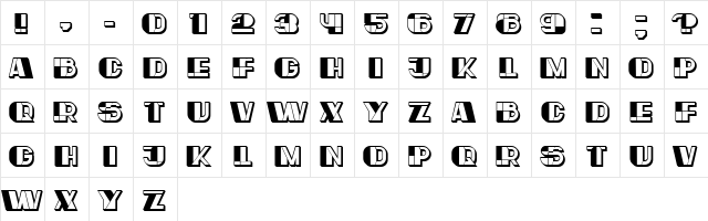 Reverse Regular  glyph index