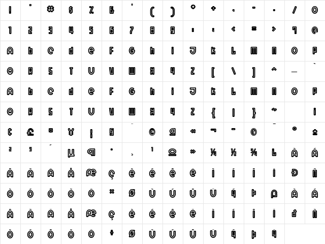 Wit Bold  glyph index