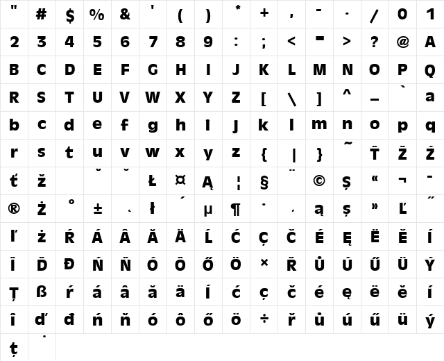 AntiqueOliTEE Bold  glyph index