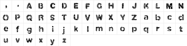 christelLine black Regular  glyph index