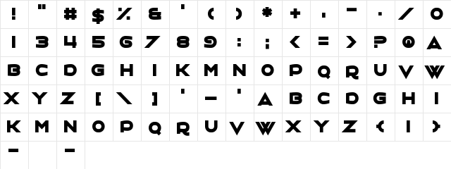Charlestoning Regular  glyph index