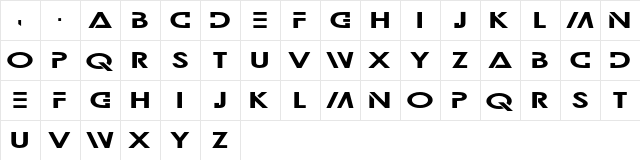 Wila Milita Regular  glyph index