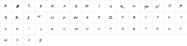 Twister Regular  glyph index