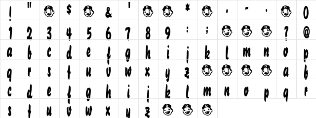 ThousandLies Regular  glyph index