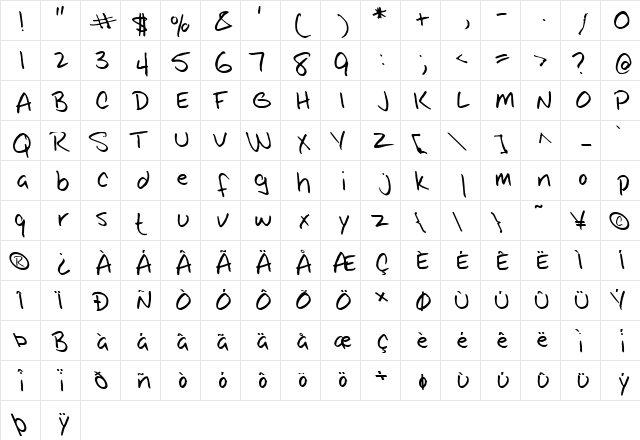 FZ HAND 25 LEFTY Normal  glyph index