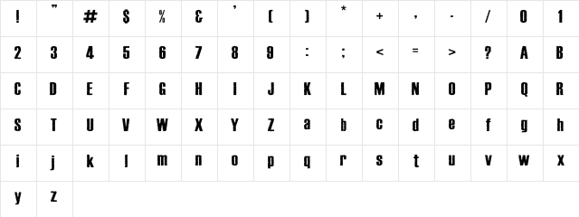 Follow Storm Regular  glyph index