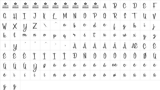 Roses Everywhere Personal Use Regular  glyph index