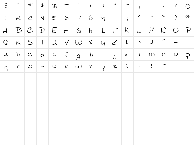 LD Print 19 Regular  glyph index