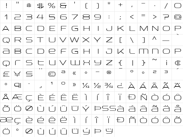 HouseMovementsTT-Runway Regular  glyph index