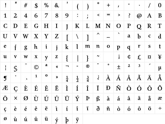 Gilgamesh Std Medium  glyph index