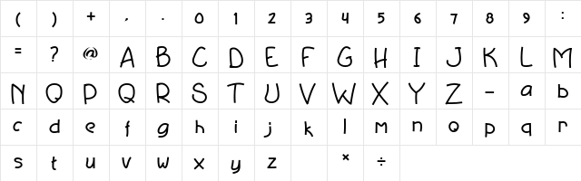 Deviato Regular  glyph index