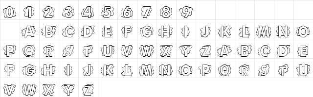101! PuddleZ Regular  glyph index