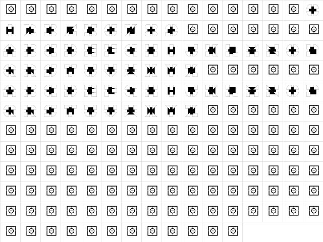 AlphaGeometrique Regular  glyph index
