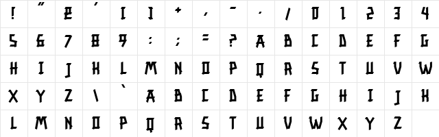Resurrection Regular  glyph index