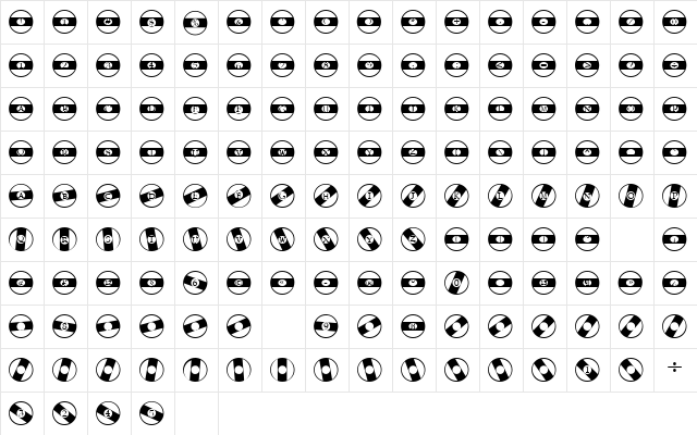 Queue Regular  glyph index