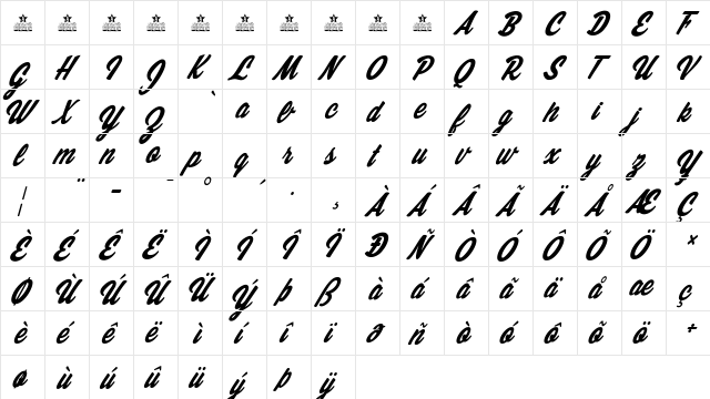 Clever Couple Personal Use Regular  glyph index