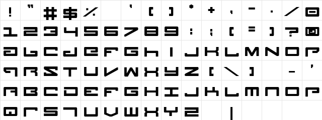 Legion Bold Bold  glyph index