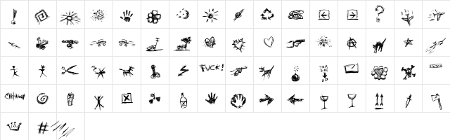 Graffio Medium  glyph index