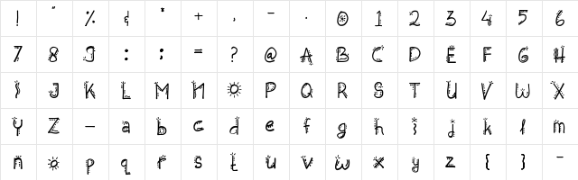 Happy Ending Regular  glyph index
