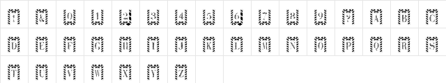 Cane Pillars Regular  glyph index