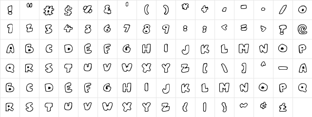 Snowblobs Regular  glyph index